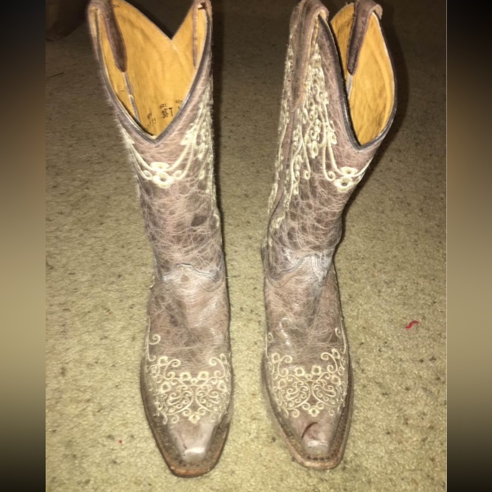 Girls Coral Embroidered Cowboy Boots